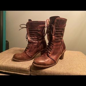Size 9.5 Bed Stu Leather Mid-Calf Heel Boot